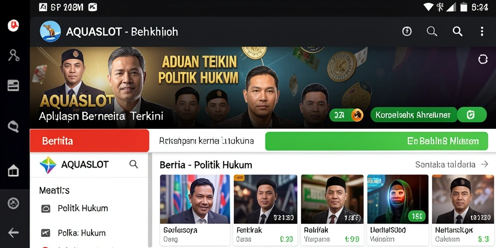 Antarmuka AQUASLOT yang memberikan berita politik dan hukum