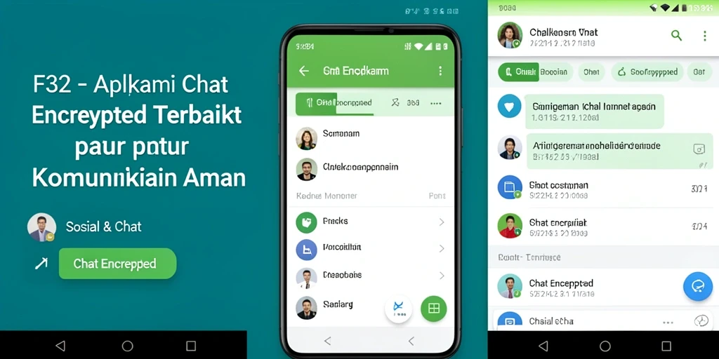 Tampilan antarmuka F32 yang simpel dan aman untuk Chat Encrypted.