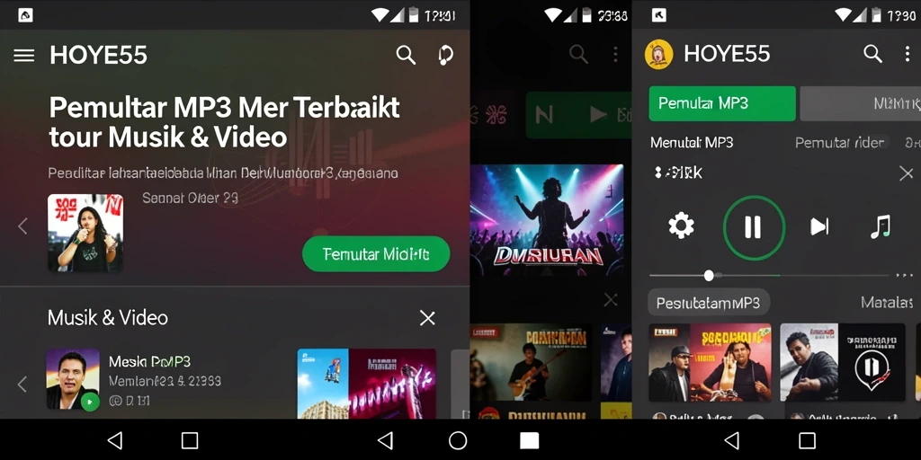 Antarmuka HOYE55 yang sederhana dan fungsional untuk Pemutar MP3.