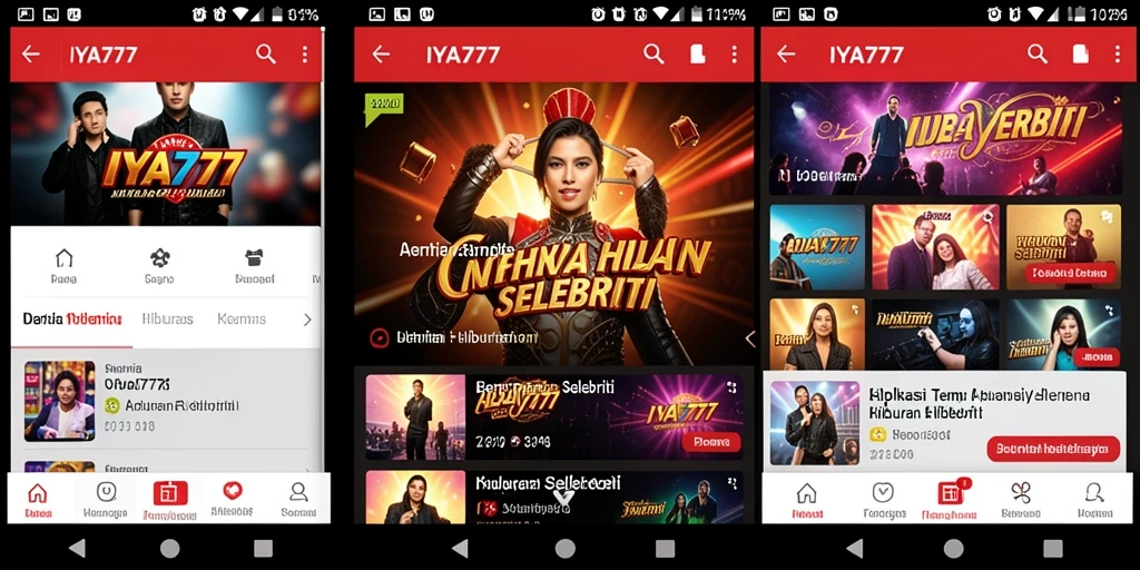 Antarmuka IYA777 yang menarik dan informatif tentang hiburan selebriti.