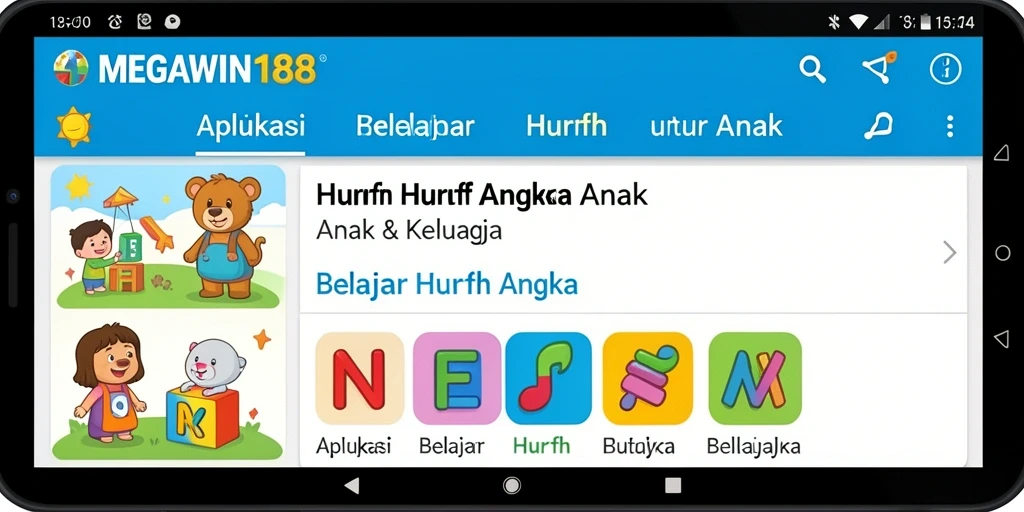 Antarmuka aplikasi MEGAWIN188 yang interaktif dan edukatif.