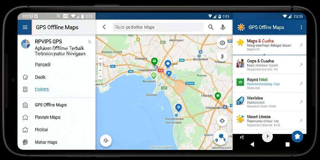 Antarmuka RPVIP5 dengan peta offline dan navigasi GPS.