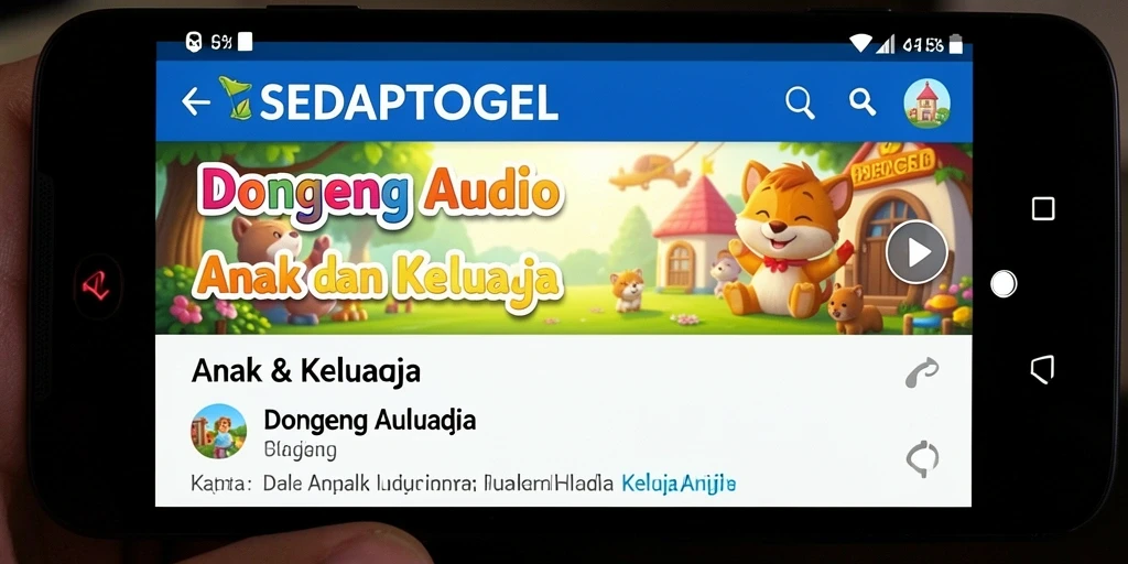 Antarmuka SEDAPTOGEL menampilkan beragam pilihan dongeng audio.
