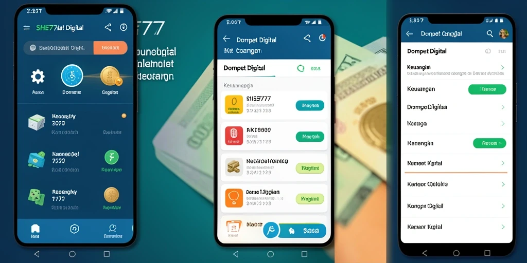 Antarmuka SHE777 yang modern dan intuitif untuk Dompet Digital.