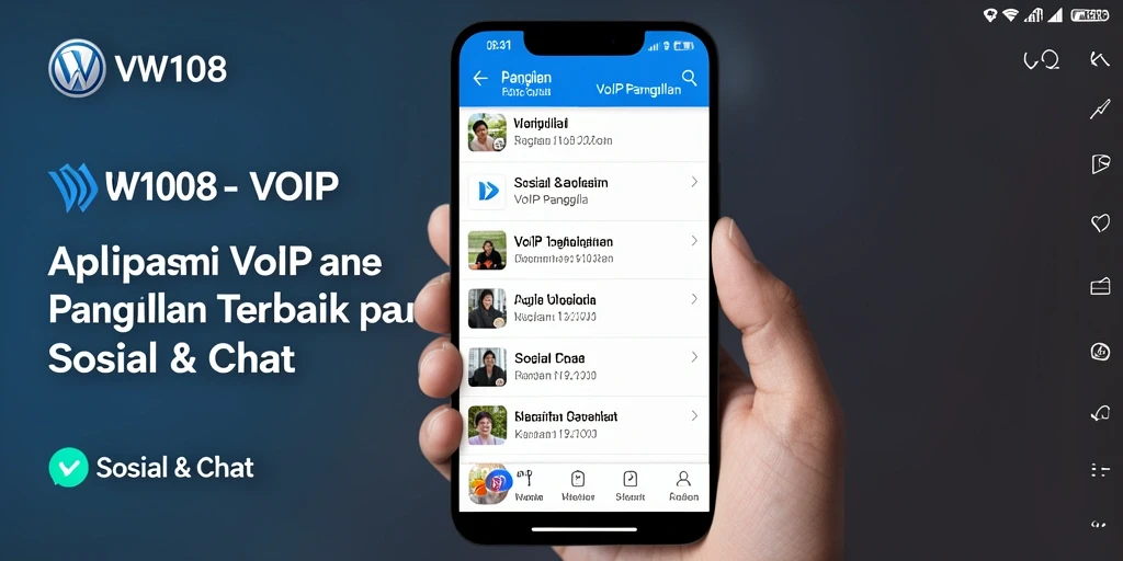 Antarmuka pengguna VW108 saat melakukan panggilan VoIP yang intuitif.